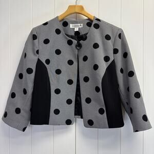 Vintage Danillo‎ Women's Classic Polka Dot Plaid Checked Blazer Size 12 Corpcore